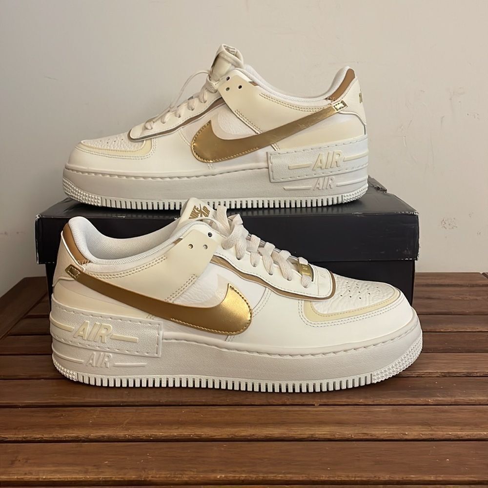 Nike Air Force 1 Shadow Sail/Metallic Gold US Women 11/UK 8.5/EU 43( DZ1847-108)